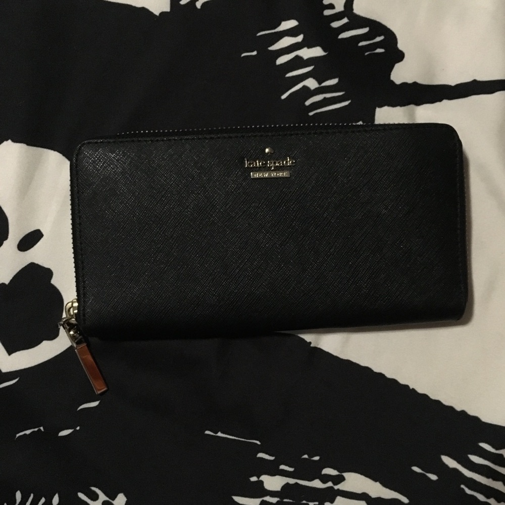 Kate Spade Black Zip Large Wallet